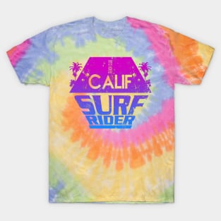 Calif Surf Rider Typography palm tree T-Shirt